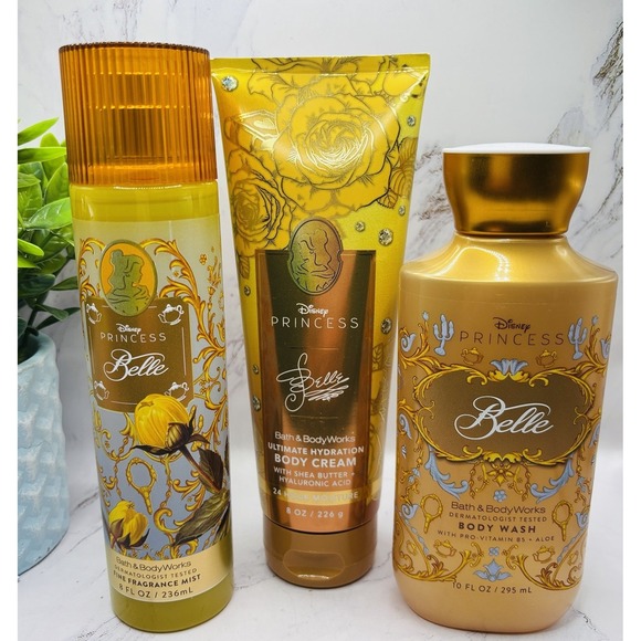 Bath & Body Works Other - Bath & Body Works Disney Princess Belle 3 Piece Set Body Cream Mist Wash New